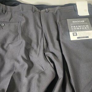 NWoT Haggar H26 Men Premium Stretch Straight Fit Dress Pants Charcoal Gray 50x29